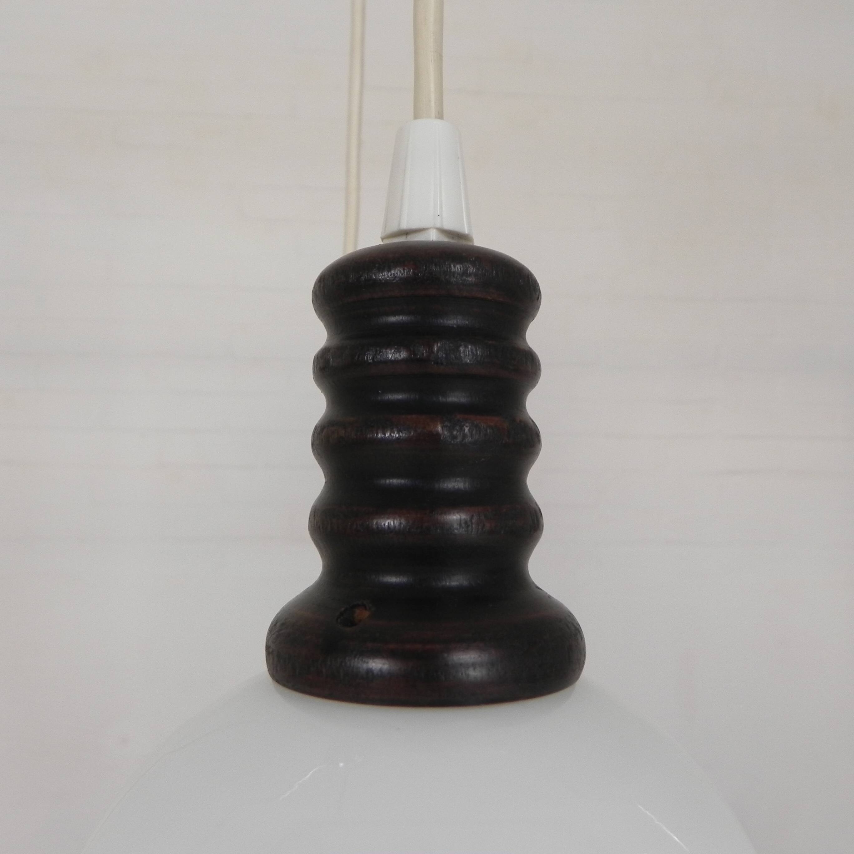 Lampe suspendue Cascade avec 5 boules en verre blanc, années 70