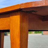 Refectory table with flaps in solid oak