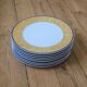 8 grandes assiettes plates vintage en porcelaine Winterling Bavaria - Marli jaune marbré