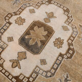 Brown and beige wool oushak rug 286x181cm