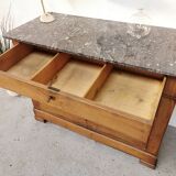 Louis Philippe walnut and marble dresser