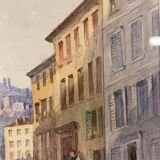 Old painting, landscape of Provence, Hyères, signed, early XX century
