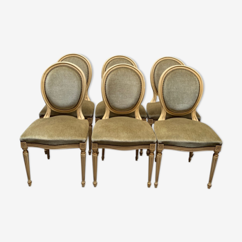Ensemble de 6 chaises de style Louis XVI.
