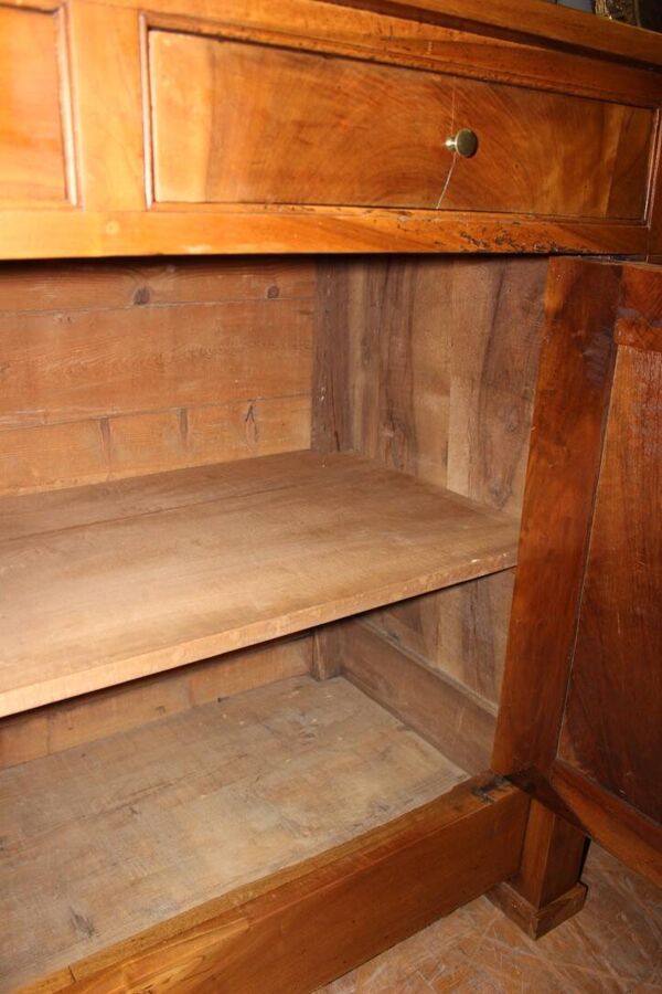 Bahut Empire à demi colonnes en noyer XIX