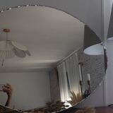 Miroir biseauté ovale grand format 81x60cm