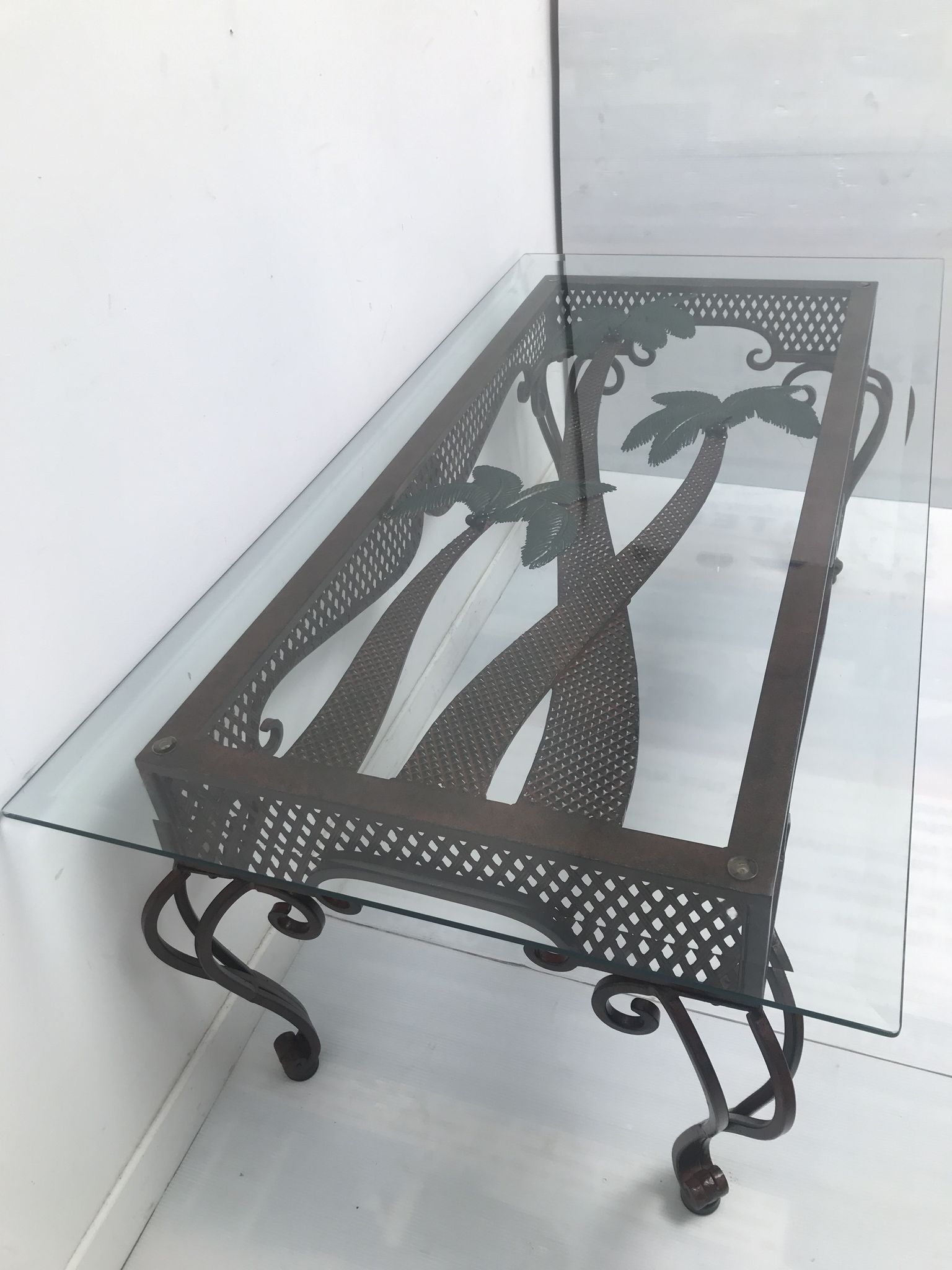Table basse en fer forgé des années 50-60