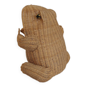 Rattan magazine rack