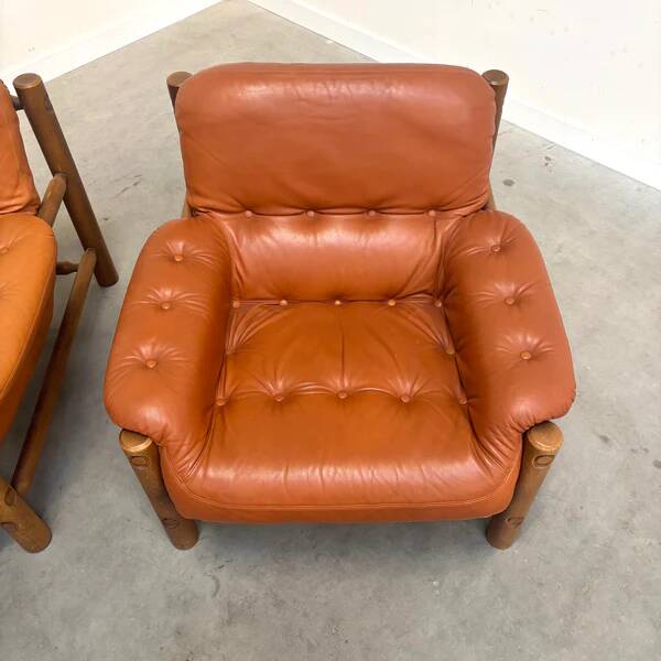 Vintage brutalist, Brazilian style lounge chairs, 1960s