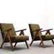 Mid Century Easy Chair Model B - 310 Var in Forest Green Velvet