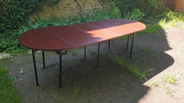 Table modulable à système accordéon 1970