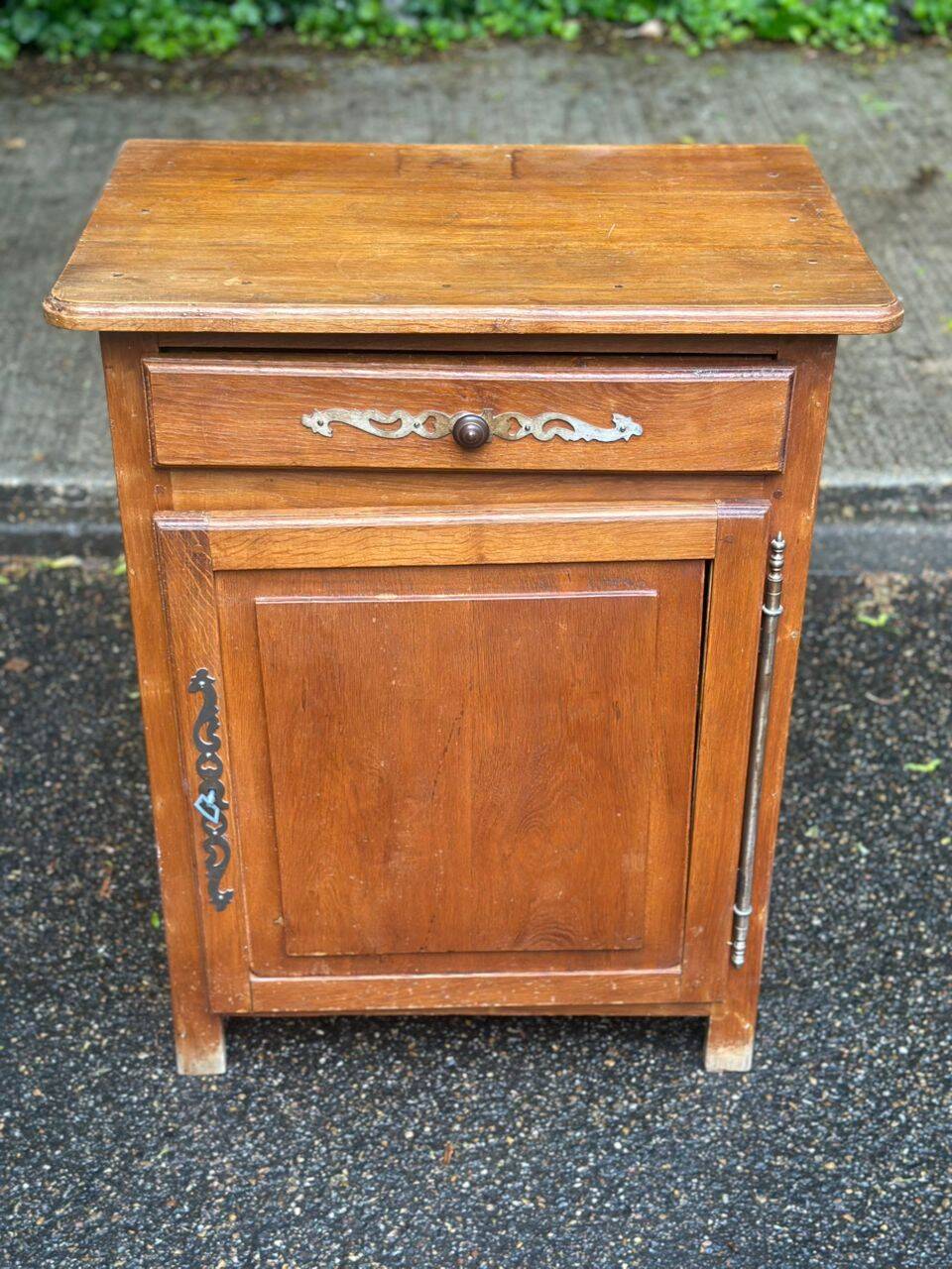 Vintage solid wood buffet commode from the 19th century.