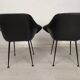 Vintage black skai armchairs