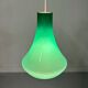 French Pendant Lamp in Green Opaline Glass, 1960s