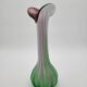 Murano glass vase "Jack in the Pulpit" green and purple