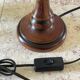 Candle holder lamp with walnut effect, vintage.