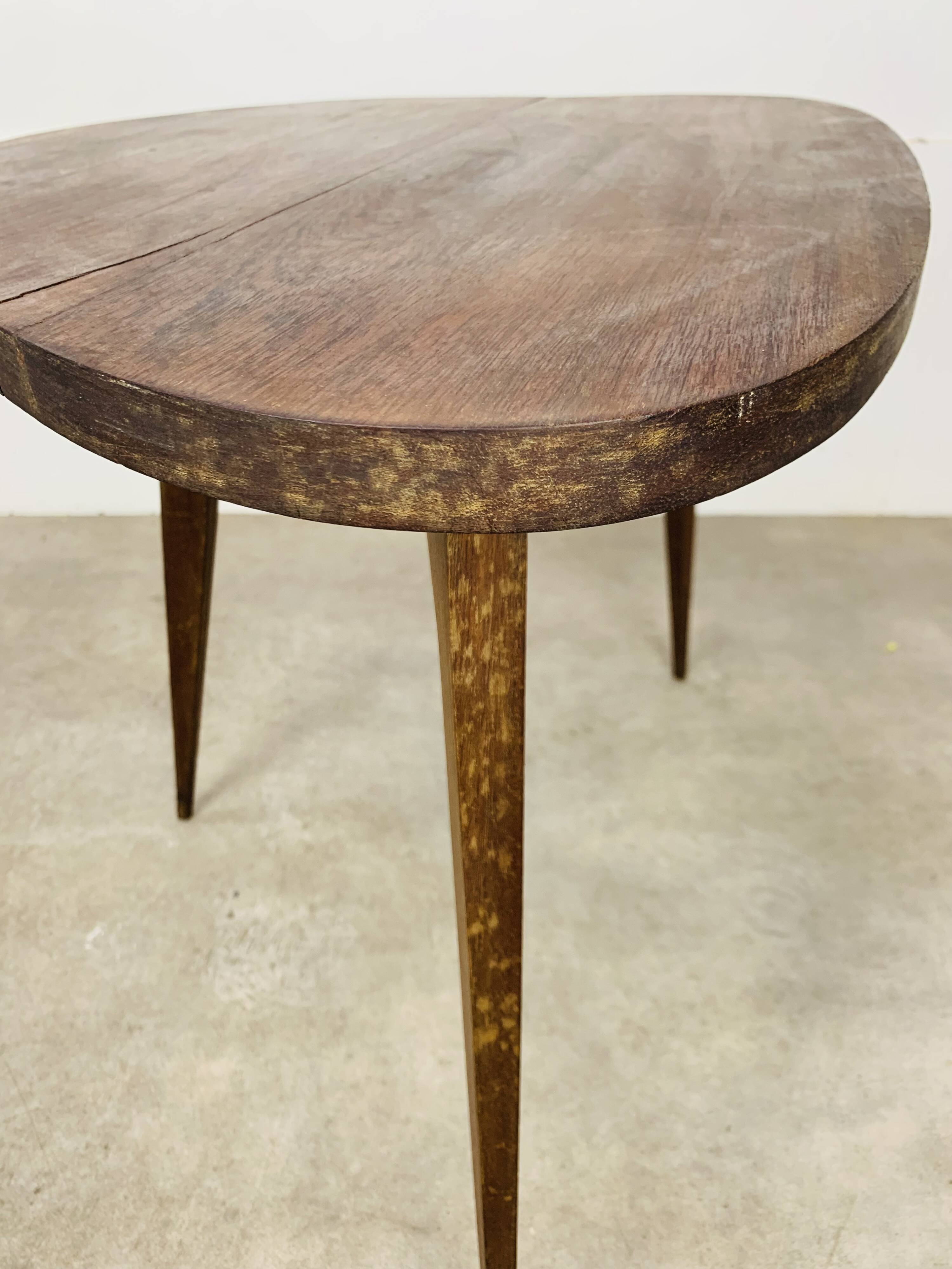 50s tripod coffee table with compass legs