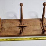 School wall coat rack, old, 5 hooks, 81 cm