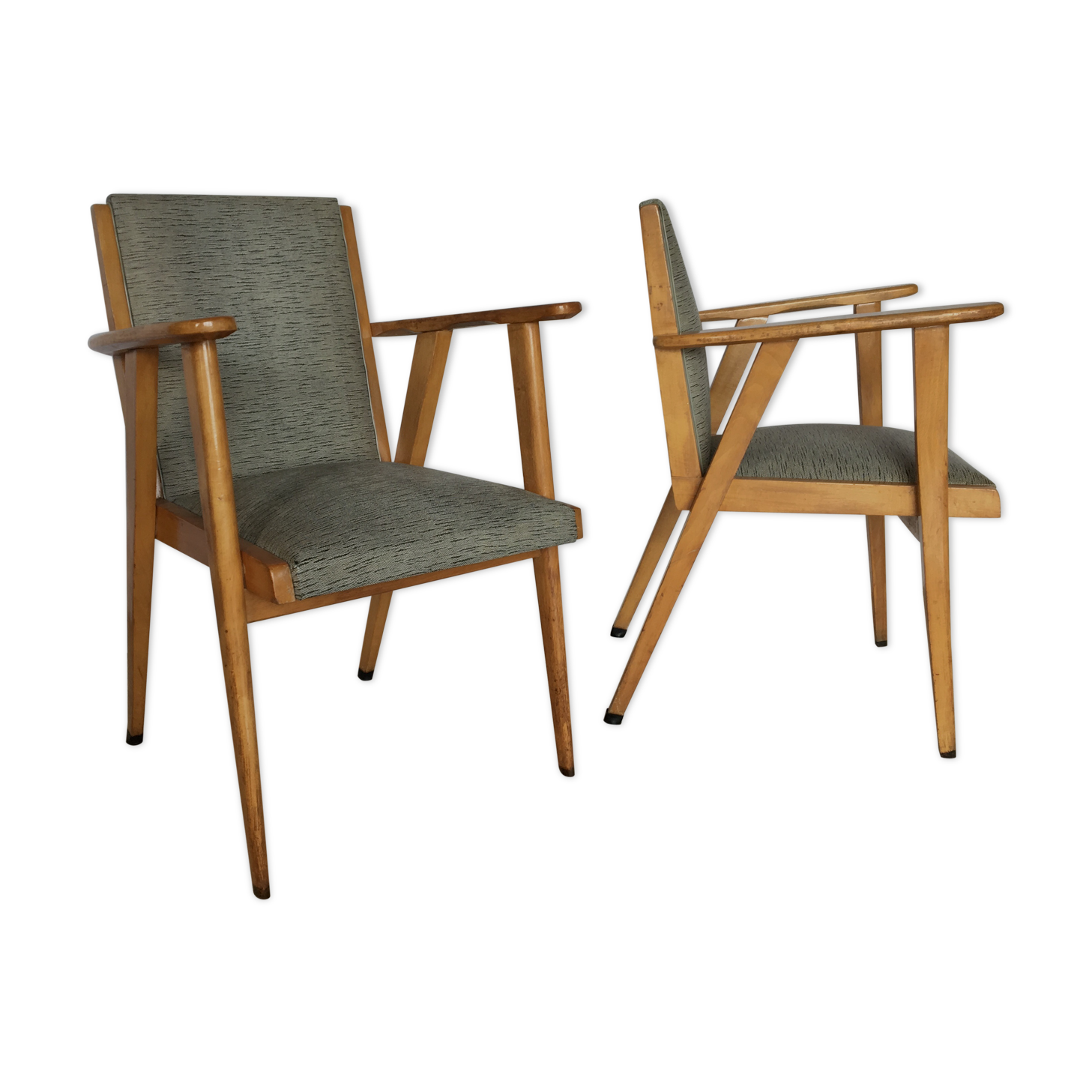 Pair scandinavian armchairs 60