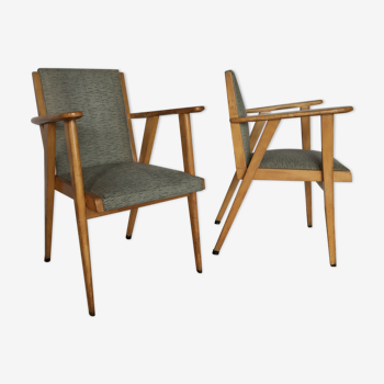 Pair scandinavian armchairs 60