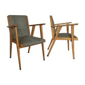 Pair scandinavian armchairs 60