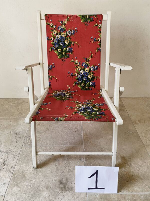 4 fauteuils jardin vintage années 70 toile fleurie d’origine