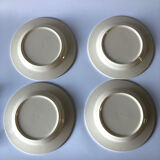 6 flat antique plates in blue white earthenware