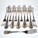 Series of 12 table forks in silver metal ercuis rocaille
