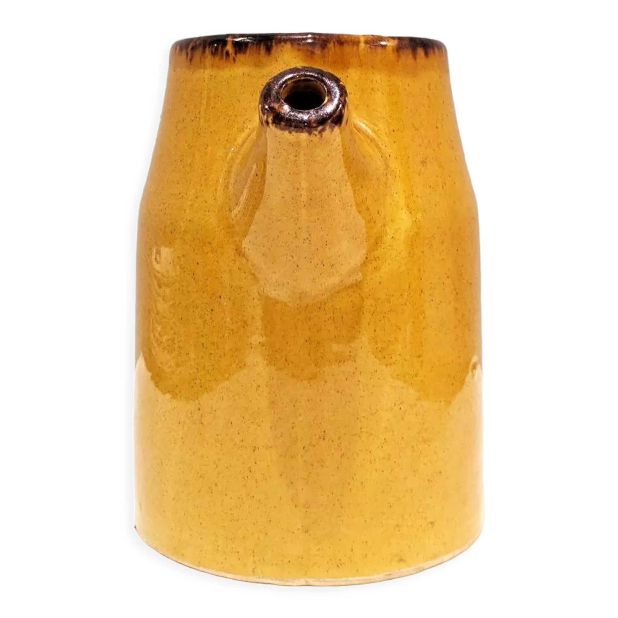 Handmade pitcher in vintage ceramic '60, signed Poët-Laval