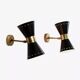 Pair of Black Diabolo Wall Lights