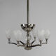 6-spoke Art Deco Modernist chrome chandelier, France, circa 1930