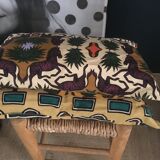 Wood and straw stool