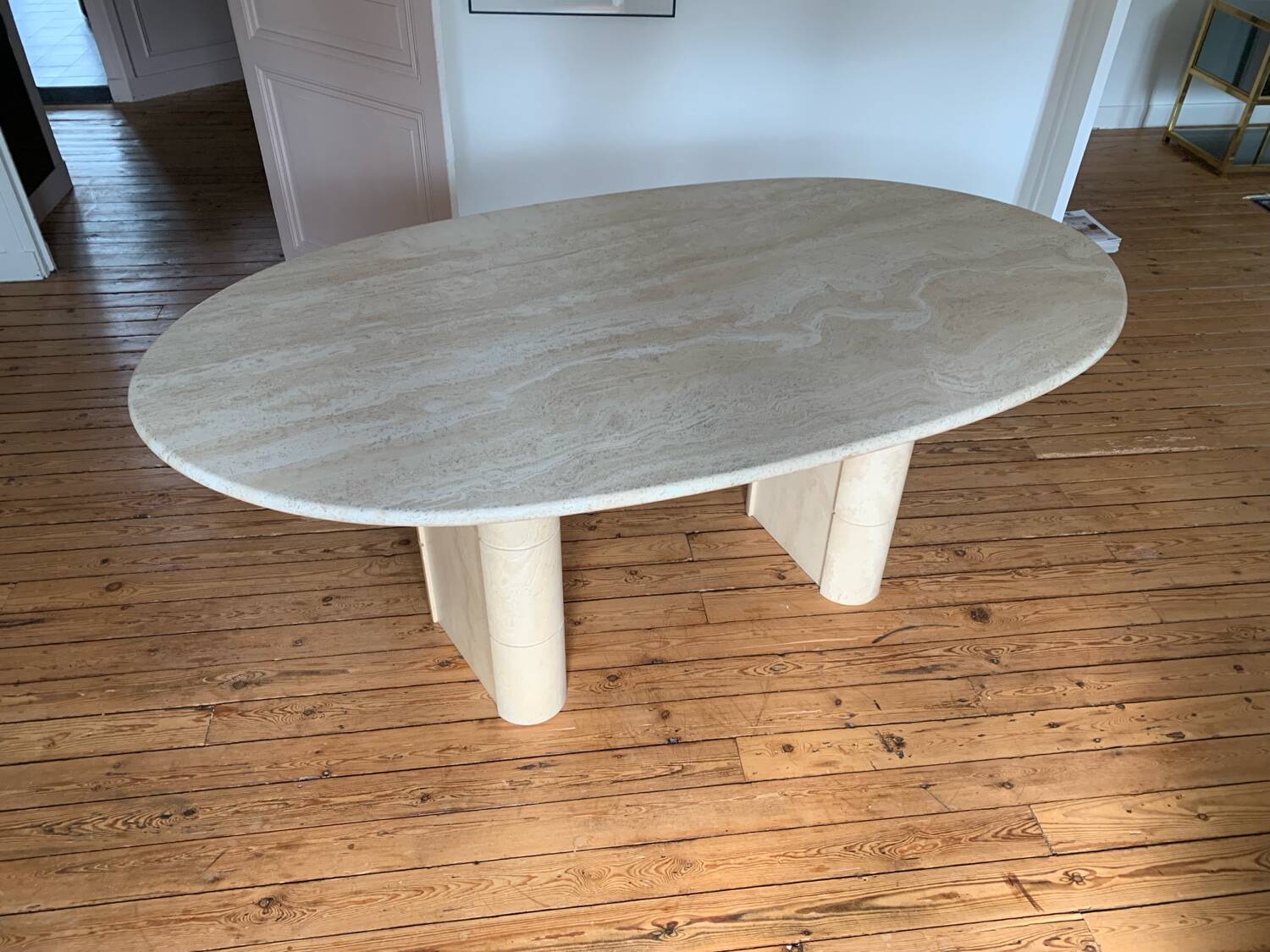 Roche Bobois travertine table