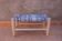 Tabouret banc bleu tressé et bois