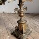 Pair of large 9-light altar candelabra, 19th century, in bronze and brass