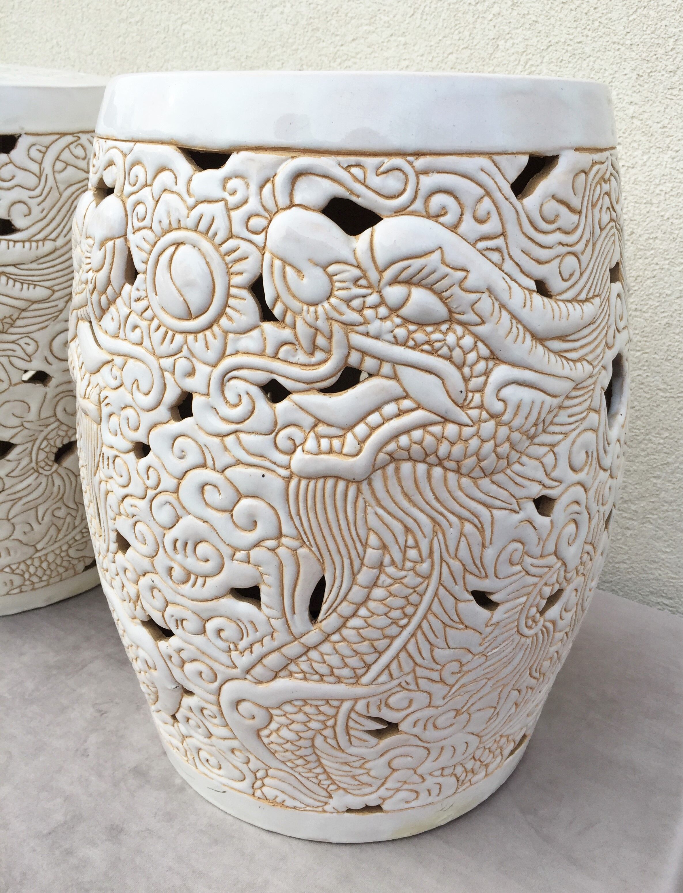 Ceramic sofa tips enamelled Decorative art