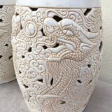 Ceramic sofa tips enamelled Decorative art