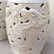 Tabourets en céramique émaillée Art Décoratif