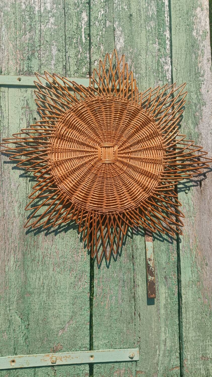 Rattan sun mirror from the 60s/70s