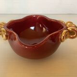 Burgundy and gold ceramic ring size