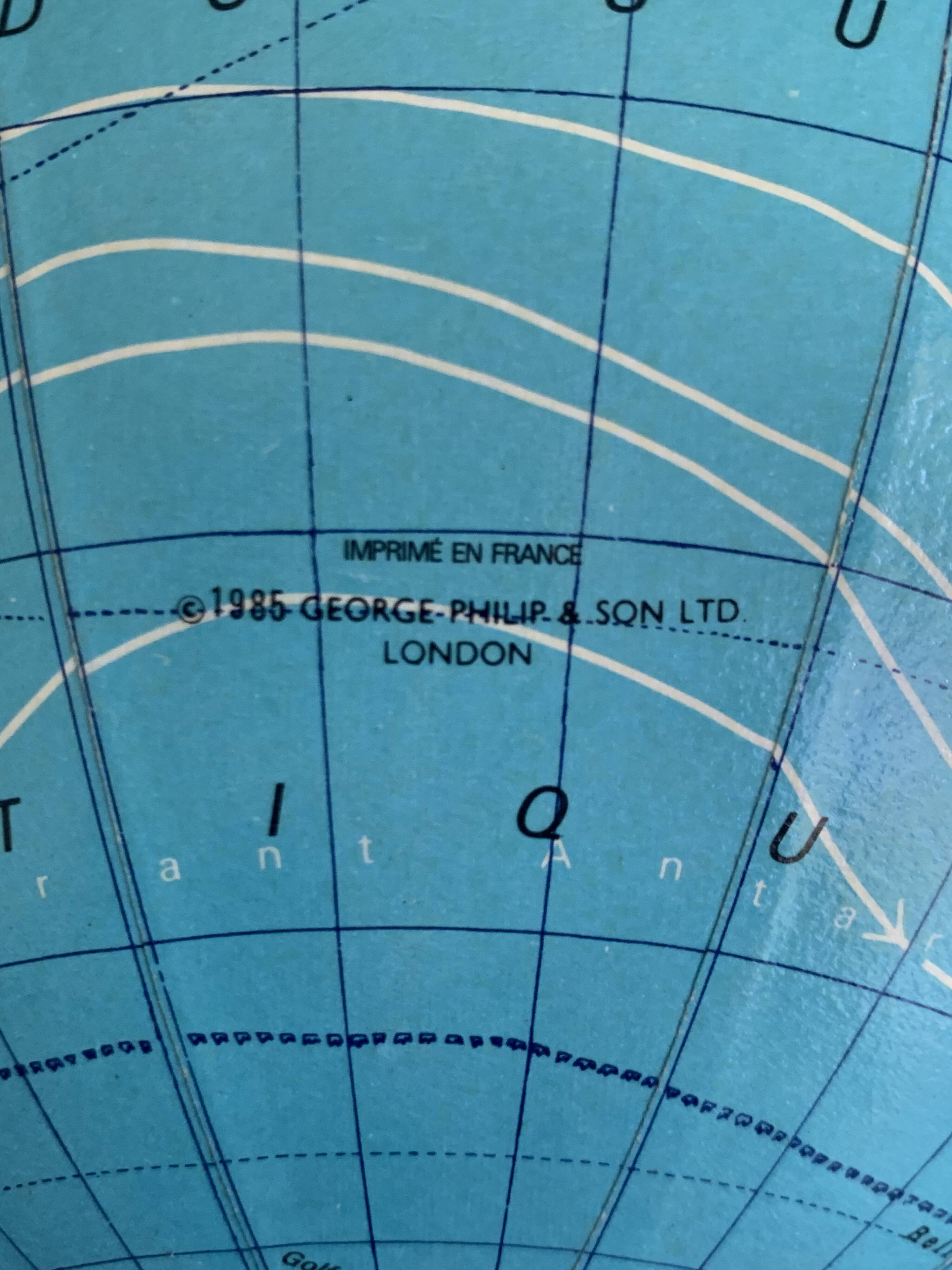 Vintage 1985 terrestrial globe Taride wood - 37 cm