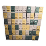 Casiers de bibliothèque en métal vintage (lot de 30 casiers / 60 tirroirs)