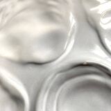 12 Saint Amand oyster plates, sky blue and white