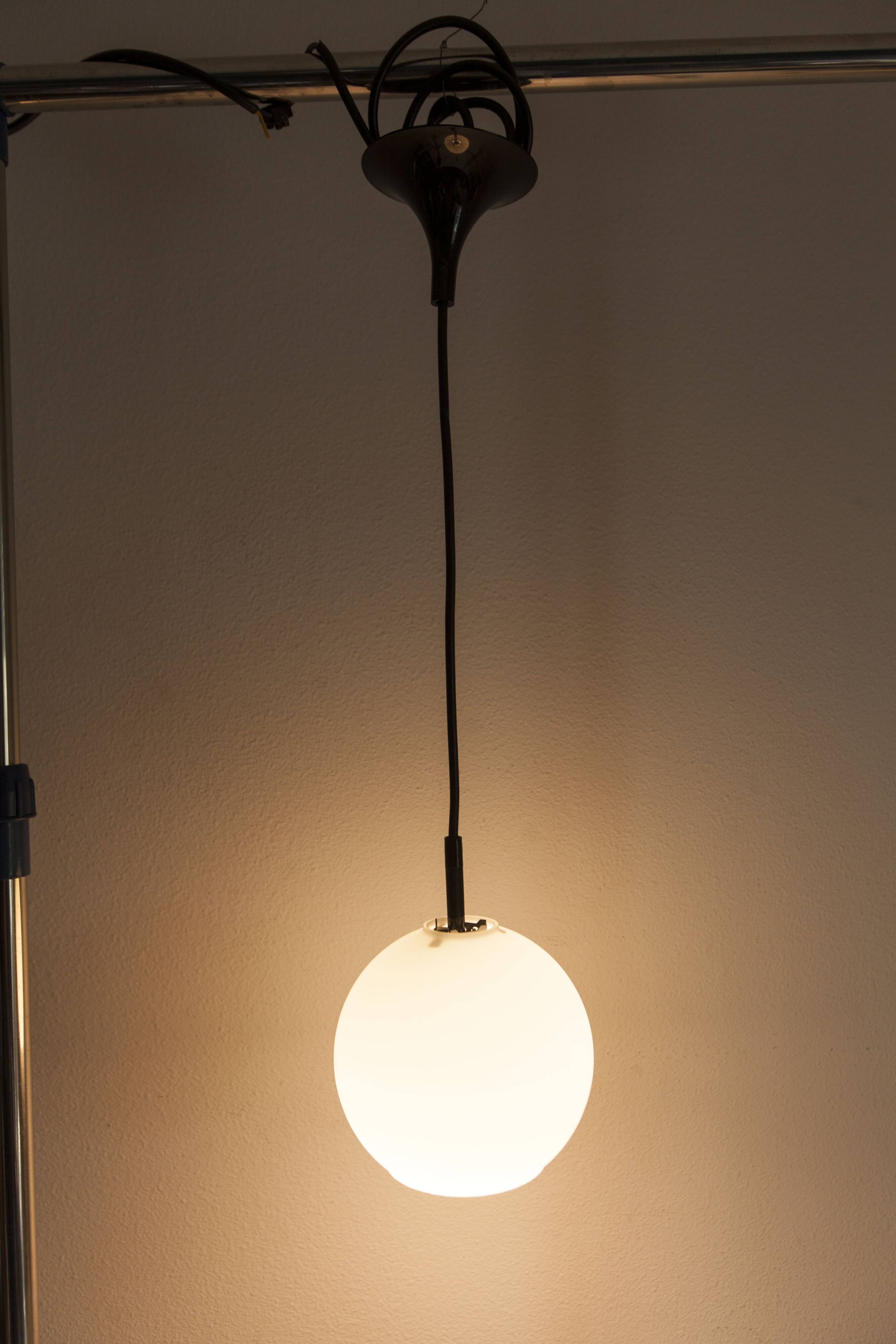 1970 white opaline tulip cone pendant lights (6 available)