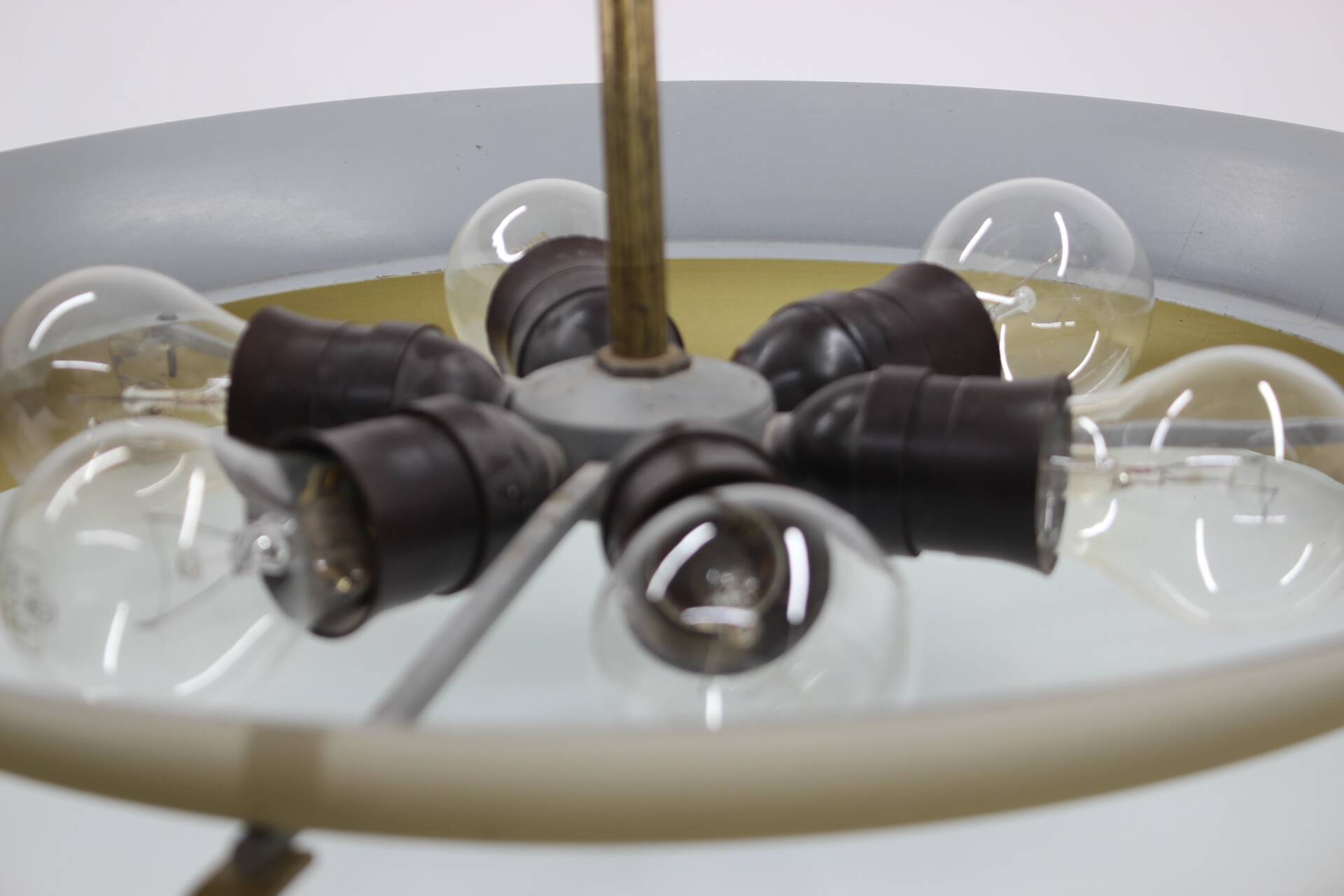 1930s Bauhaus "UFO" Chandelier by Josef Hurka, Czechoslovakia