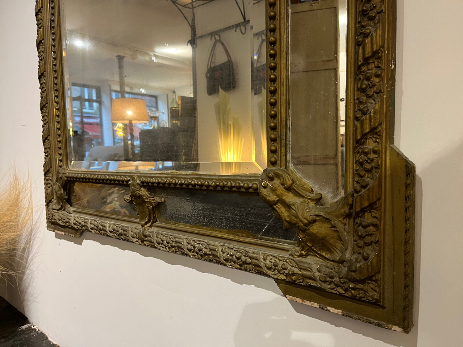 Large beaded mirror 19th