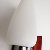 Scandinavian wall light, Glass and teak