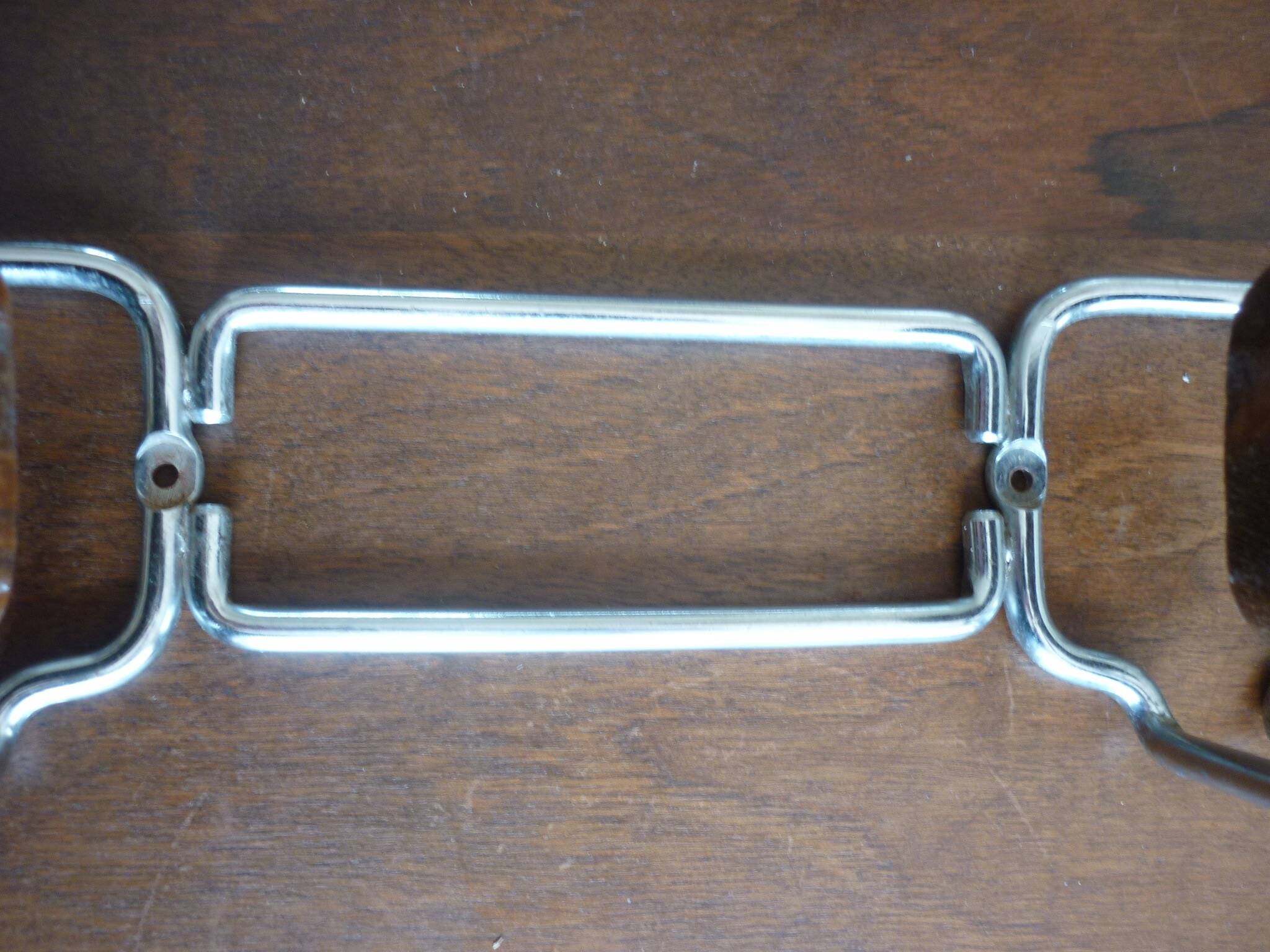 Coat rack with 2 wooden hooks 1970