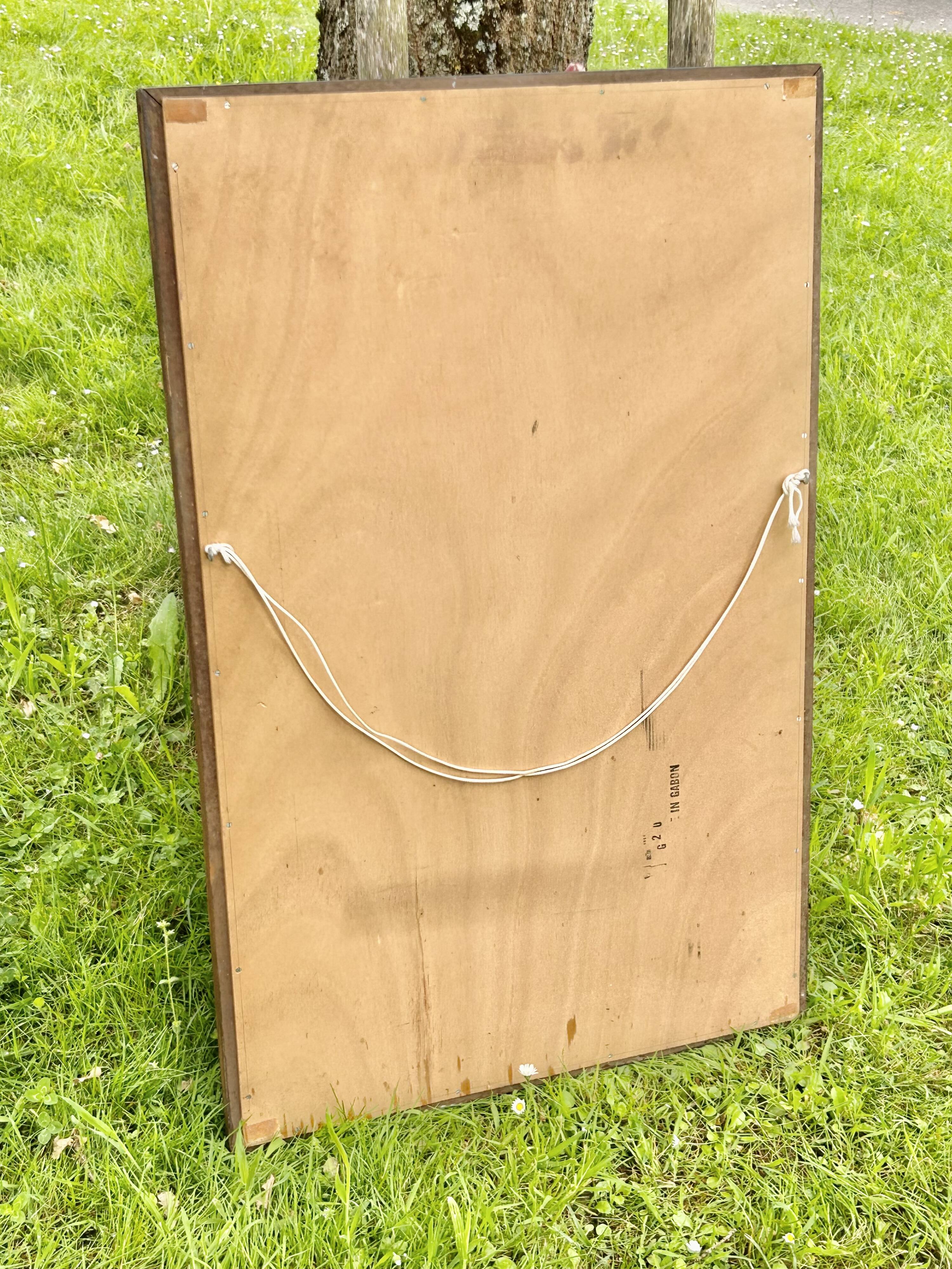 Large antique moulded wooden mirror 61 x 94 cm