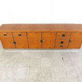 Vintage Italian burl wood credenza, 1970s