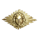 Sun, wall-mounted gilded wood